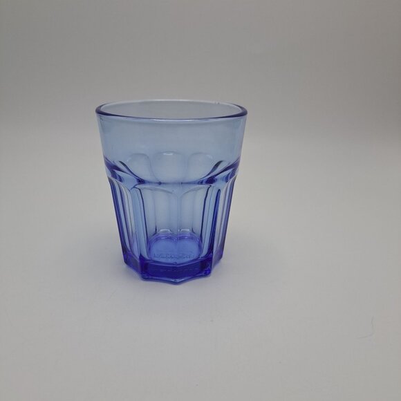 Ikea 9 Panel Tumbler Drinking Glass Blue France - Picture 1 of 9
